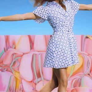 Alexis for Target white blue eyelet dress women’s size Xs